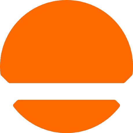The Base44 logo, an orange circle split by a white line
