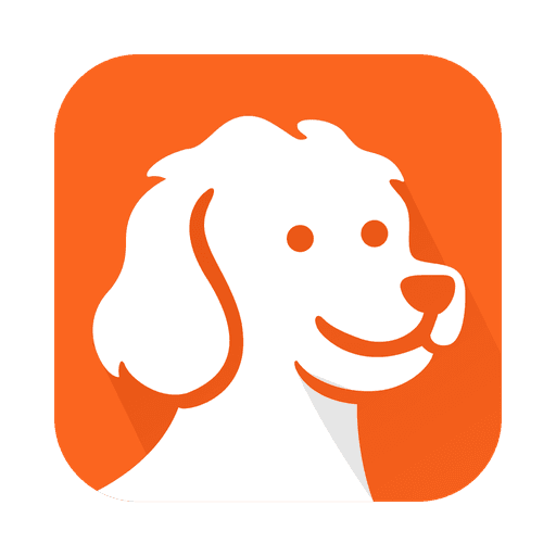 The BrowserOS app icon, a white dog on an orange square