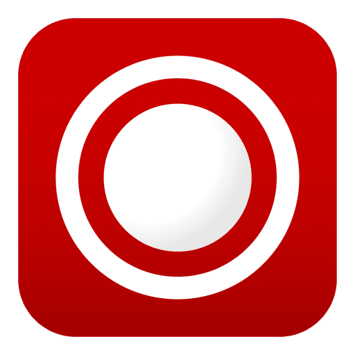 The Buzz logo, a white record button on a red square