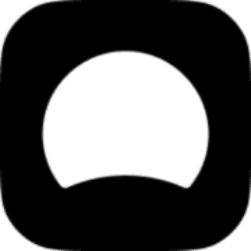 The Dia logo, a white arch on a black rounded square