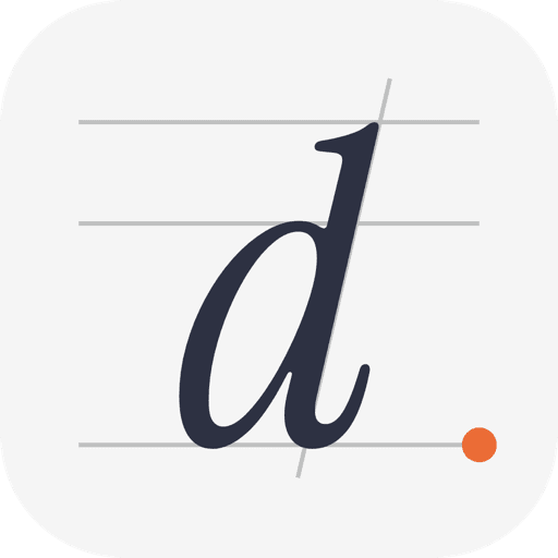 The Diagram Design icon, an italic letter d on ruled lines with an orange dot