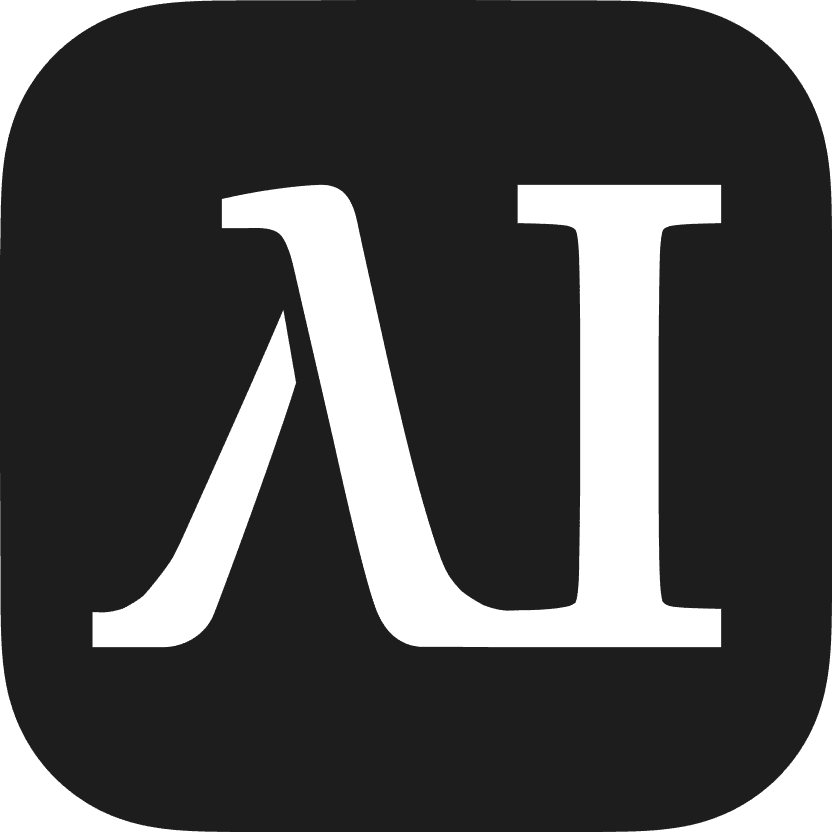The Eigent app icon, white letters on a dark rounded square