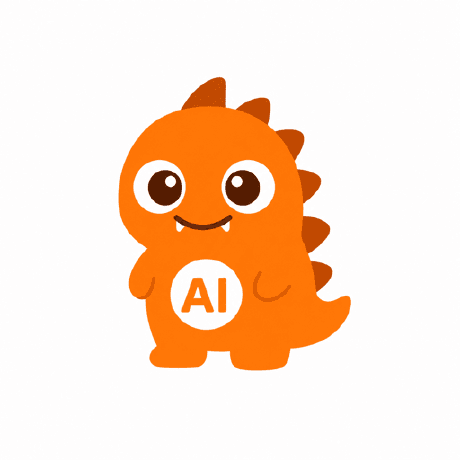 The community profile image, an orange dinosaur with an AI badge on its belly