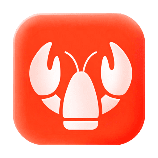 The LobsterAI logo, a white lobster on a red tile