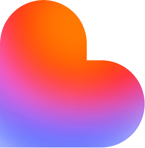 The Lovable logo, a heart shape in an orange to blue gradient