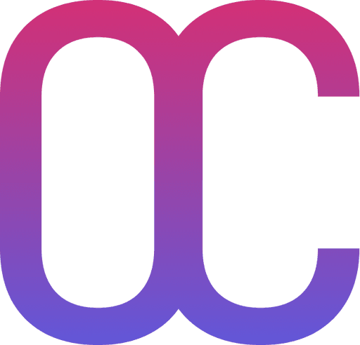 The OpenCommit logo, the letters OC in a pink to purple gradient