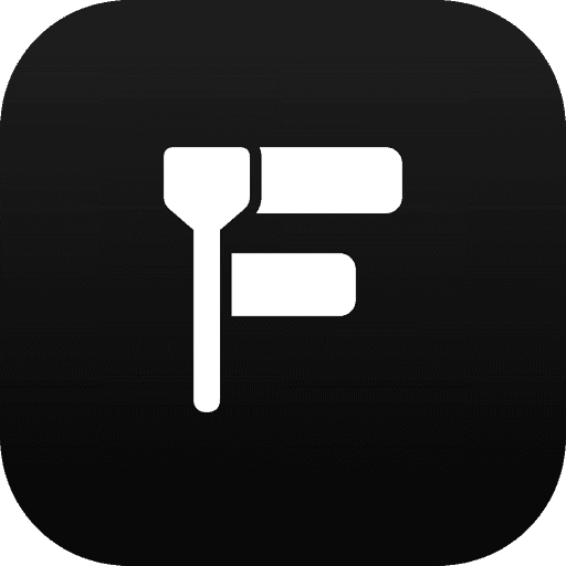 The OpenFilm logo, a white letter F on a black rounded square