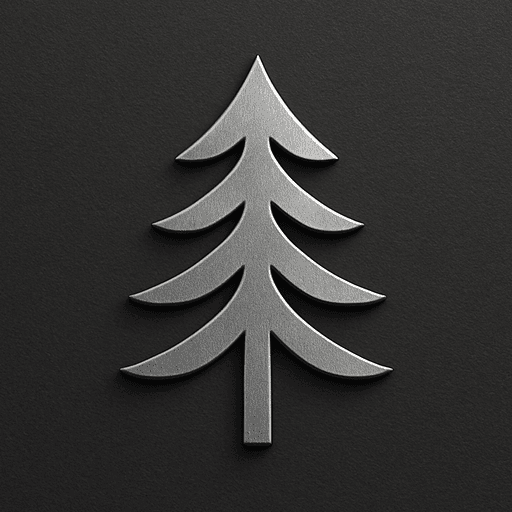The OpenSEO icon, a silver pine tree on a dark background