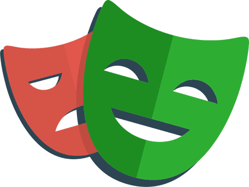 The Playwright logo, two theatre masks