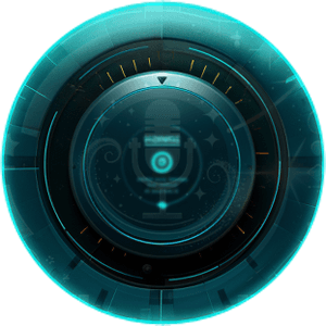 The pyVideoTrans logo, a round teal dial with a microphone in the centre