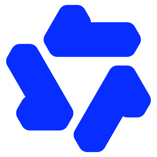 The Qwen Code app icon, three blue angular strokes