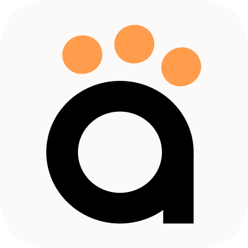 The QwenPaw app icon, a black letter a with three orange paw-print dots above it