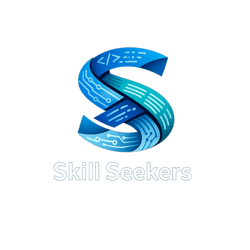 The Skill Seekers logo, a blue ribbon S above the name