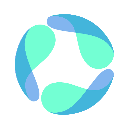 The Deep Research logo, three blue and green petals in a circle