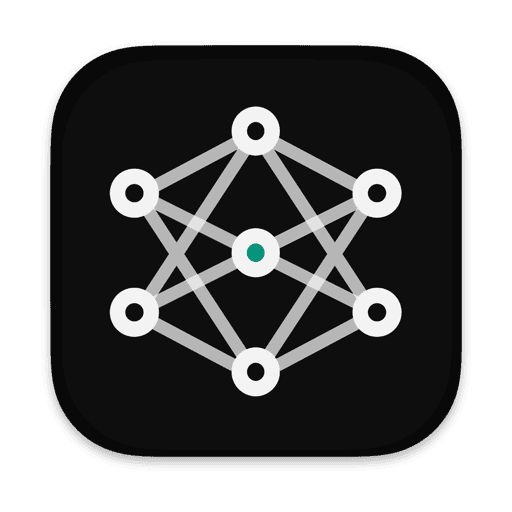 The UVR app icon, a network of connected circles on a dark tile