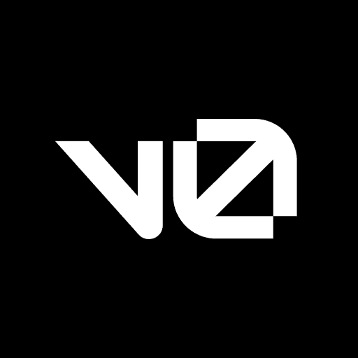 The v0 logo, white v0 letters on a black square