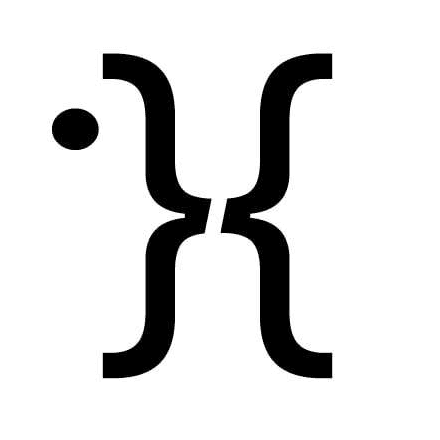 The Vane logo, a black mark made of two curly brackets and a dot
