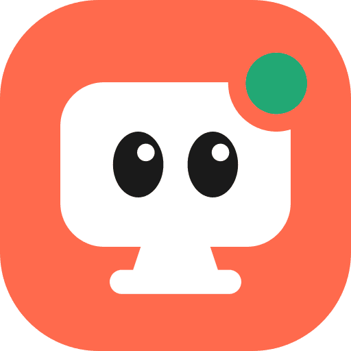 The What's My Agent Doing logo, a white monitor with two eyes on an orange square