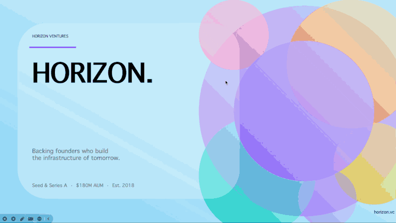 An animated PowerPoint deck for a venture firm, made by an AI agent with OfficeCLI