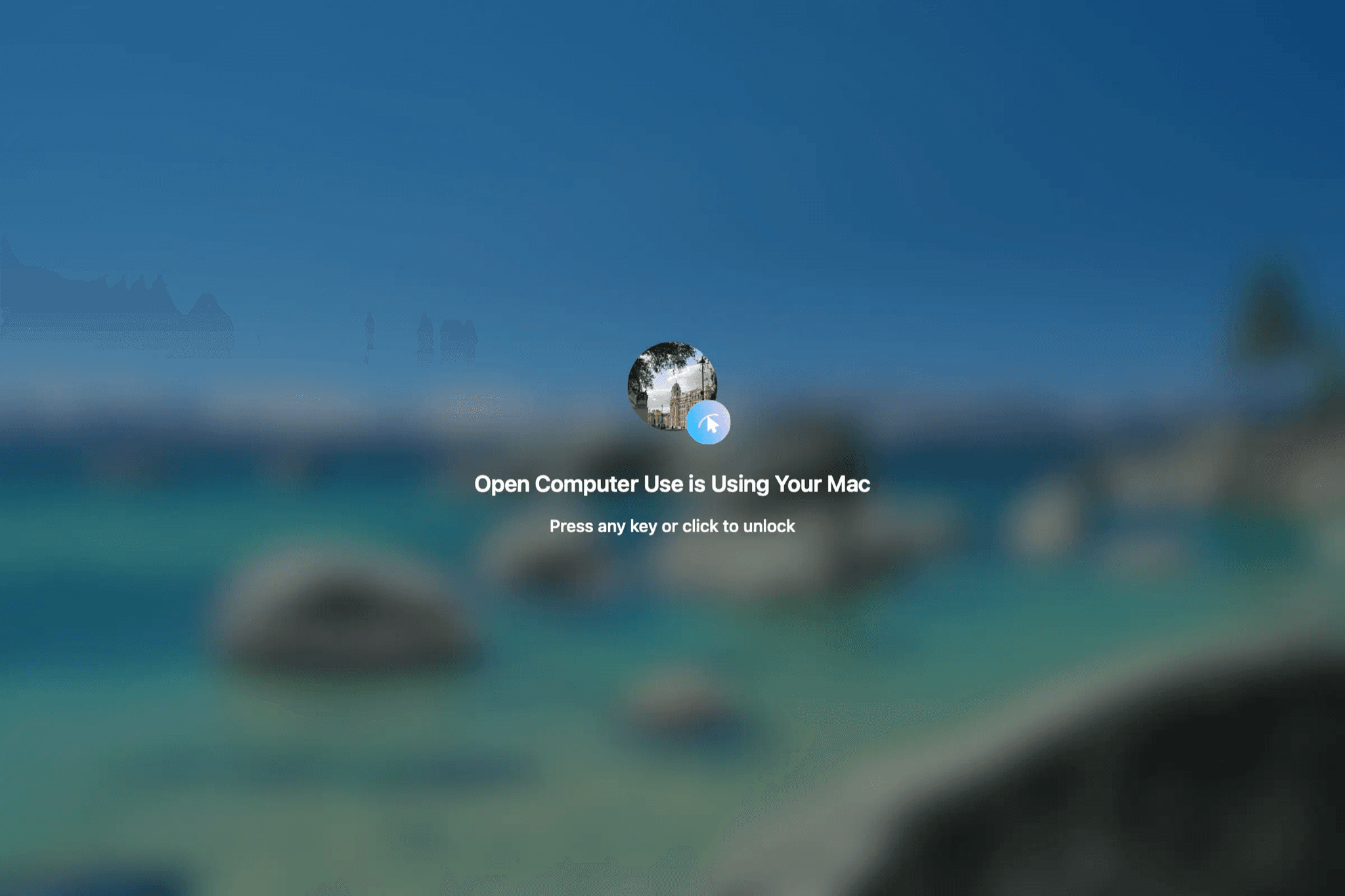 The Locked Use shield on a Mac: Open Computer Use is Using Your Mac