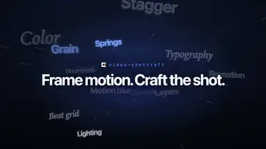 Feature words flying through a tunnel before they settle into a motto