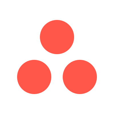 The Asana logo, three coral dots