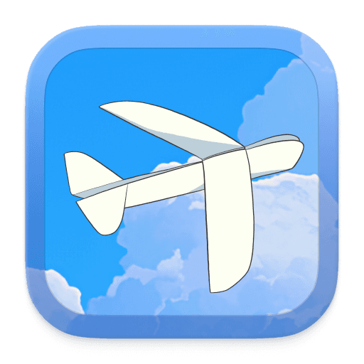 The Surf app icon, a paper plane in a blue sky