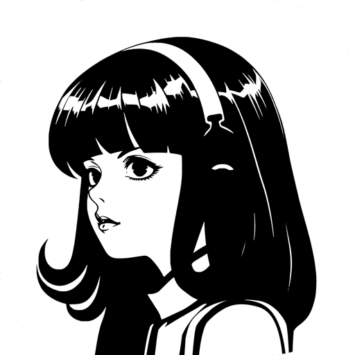 The Hermes Agent app icon, a black-and-white drawing of a girl
